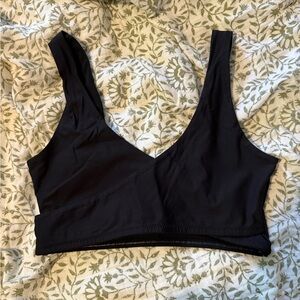 Fabletics Black Cross front Sports Bra